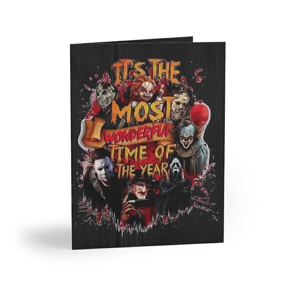 Custom Handmade Halloween Party Invitation Cards Black Red 15 Count - Picture 1 of 6